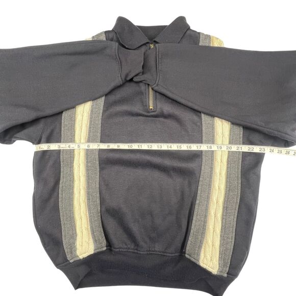 VTG Jacques Carpenter Sweater Large Textured Panel Quarter Zip Athletic Pullover - Picture 3 of 11